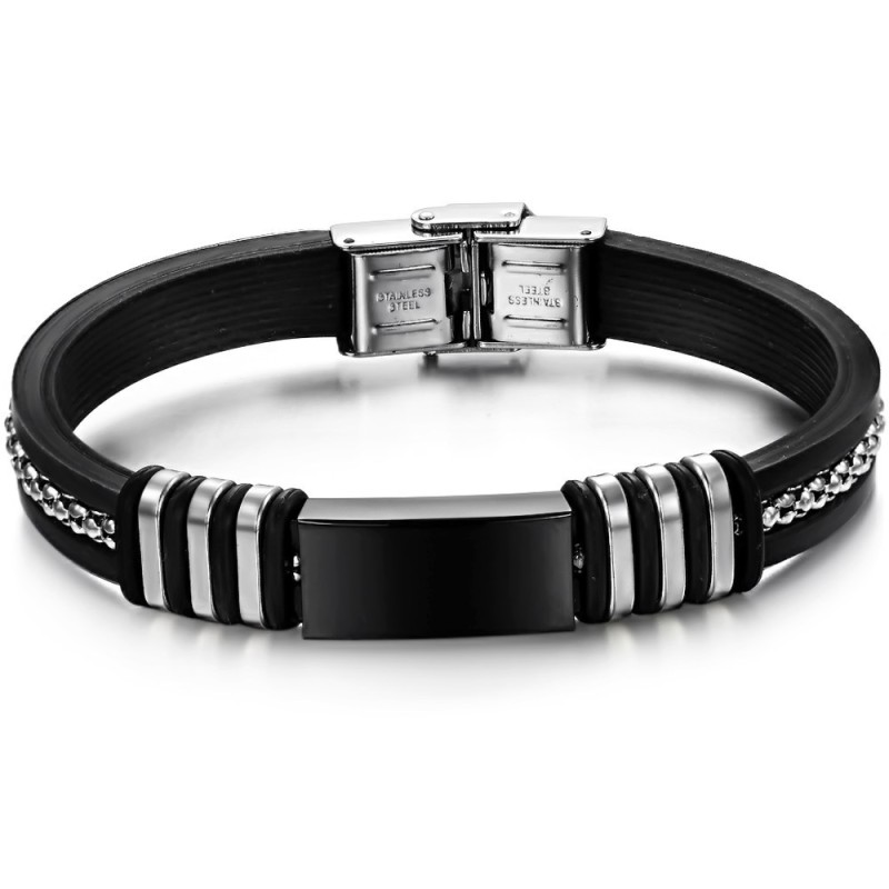 Durable In Use Black Titanium Silicone Bangle Durable In Use Black Titanium Silicone Bangle
