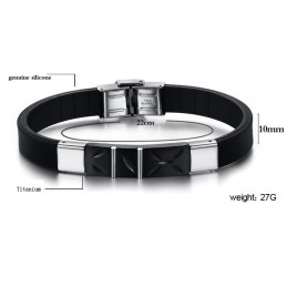 The Queen Of Quality Black Titanium Silicone Bangle