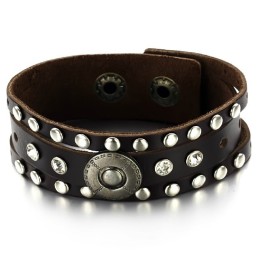 Excellent Quality Male Retro Titanium Leather Bangle