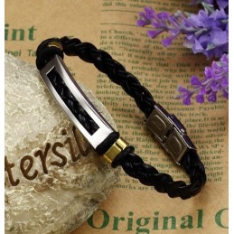 Selling Well All Over The World Titanium Leather Bangle