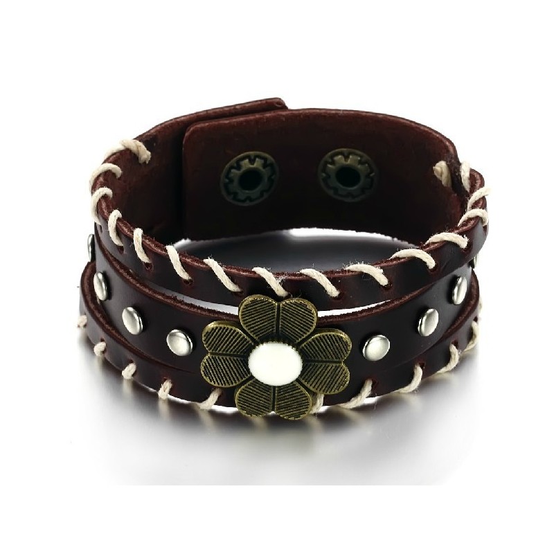 The King Of Quantity Unisex Titanium Leather Bangle