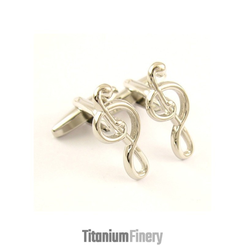 Dulcet Musical Note Titanium Cufflinks