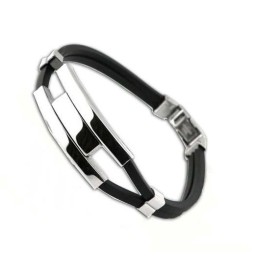 Quality And Quantity Assured Male Concise Titanium Silicone Bangle