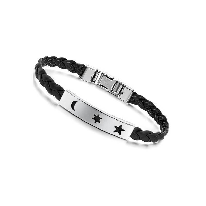 Durable In Use Titanium Leather Bangle Durable In Use Titanium Leather Bangle