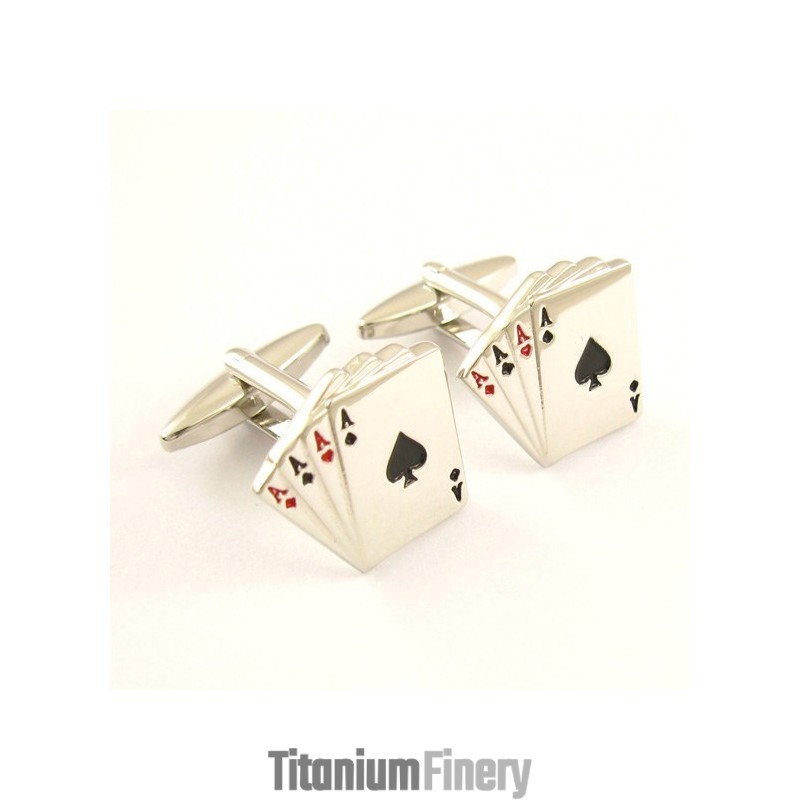 Titanium Four Aces Cufflinks Titanium Four Aces Cufflinks