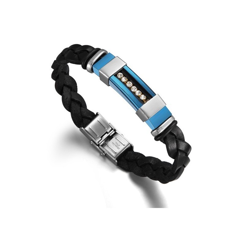 Wide Varieties Male Titanium Leather Bangle Wide Varieties Male Titanium Leather Bangle