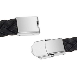 Wide Varieties Male Titanium Leather Bangle