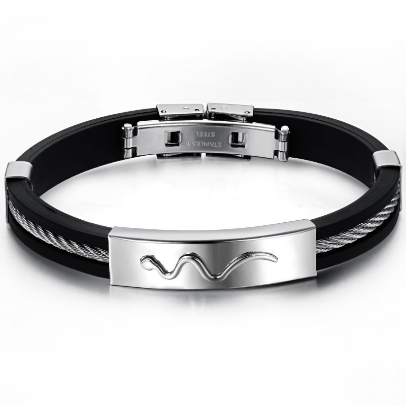 Reliable Reputation Viper Titanium Leather Bangle