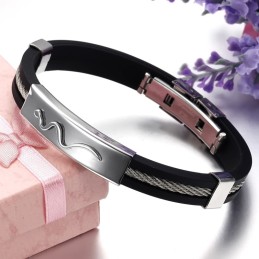 Reliable Reputation Viper Titanium Leather Bangle