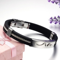 Reliable Reputation Viper Titanium Leather Bangle