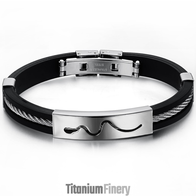 Durable In Use Hollow Titanium Silicone Bangle Durable In Use Hollow Titanium Silicone Bangle