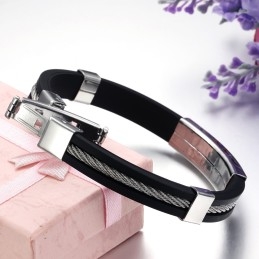 Durable In Use Hollow Titanium Silicone Bangle