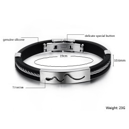 Durable In Use Hollow Titanium Silicone Bangle