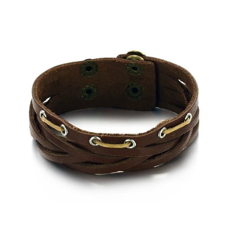 Superior Quality Titanium Leather Bangle
