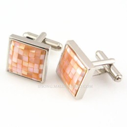 Titanium Pink Natural Shell Cufflinks