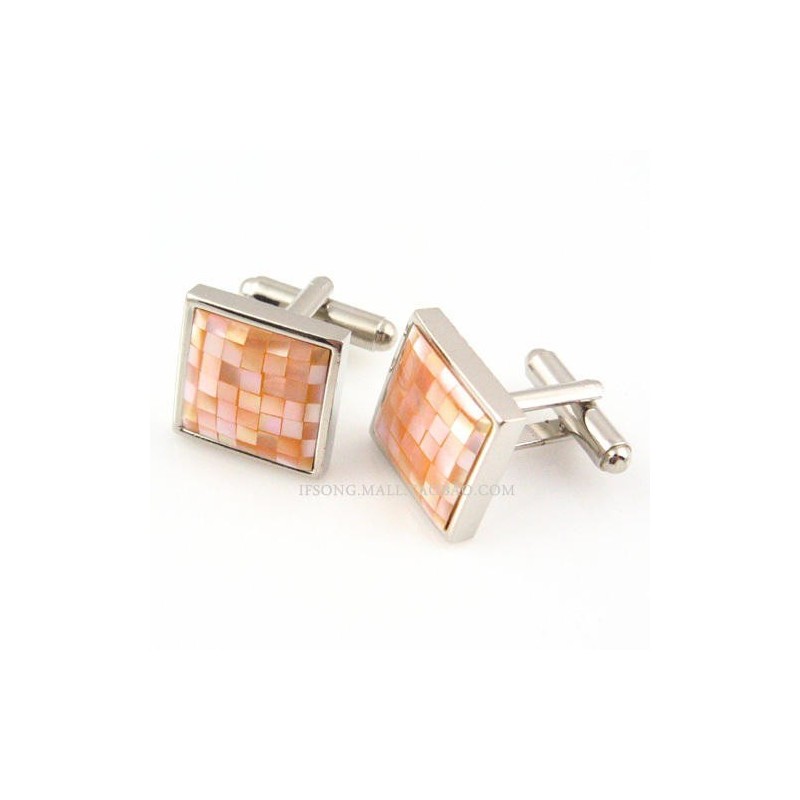 Titanium Pink Natural Shell Cufflinks Titanium Pink Natural Shell Cufflinks