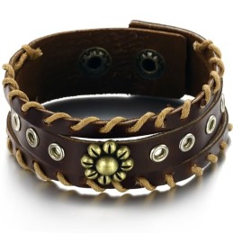 Excellent Quality Retro Titanium Leather Bangle
