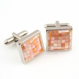 Titanium Pink Natural Shell Cufflinks
