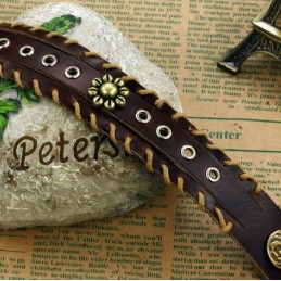 Excellent Quality Retro Titanium Leather Bangle
