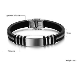 Wide Varieties Titanium Silicone Bangle