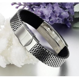 Stable Quality Scorpion Titanium Leather Bangle