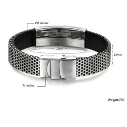 Stable Quality Scorpion Titanium Leather Bangle