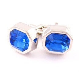 Fashion Titanium Cufflinks With Cool Blue Opal