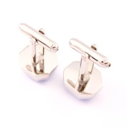 Fashion Titanium Cufflinks With Cool Blue Opal