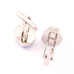 Fashion Titanium Cufflinks With Cool Blue Opal