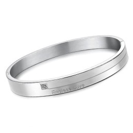 Excellent Quality Concise Titanium Bangle For Lovers With Rhinestone