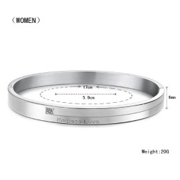 Excellent Quality Concise Titanium Bangle For Lovers With Rhinestone
