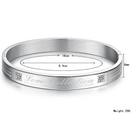 Quality And Quantity Assured Titanium Bangle For Lovers With Rhinestone