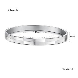 Wide Varieties Grid Titanium Bangle For Lovers