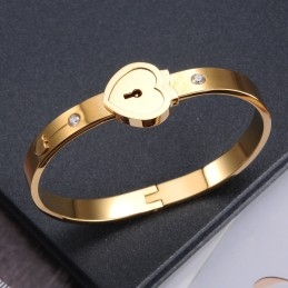 Reliable Reputation Lock Shape Titanium Bangle For Lovers