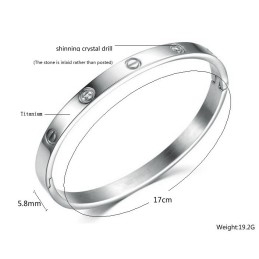 High Quality Female Titanium Bangle With Diamond