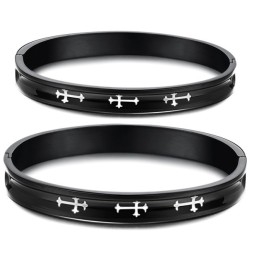Durable In Use Cross Titanium Bangle For Lovers