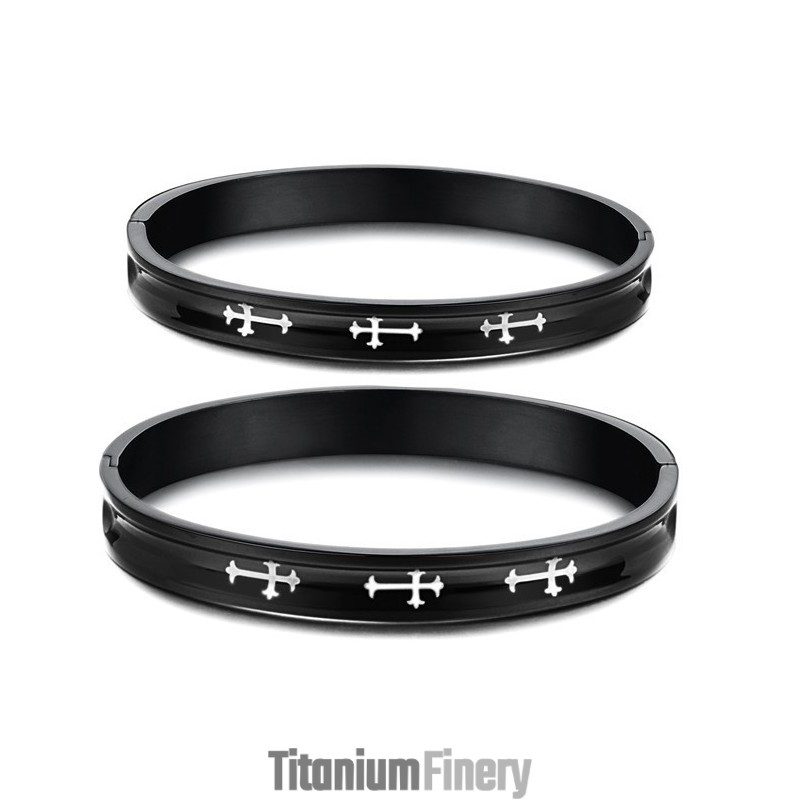 Durable In Use Cross Titanium Bangle For Lovers Durable In Use Cross Titanium Bangle For Lovers