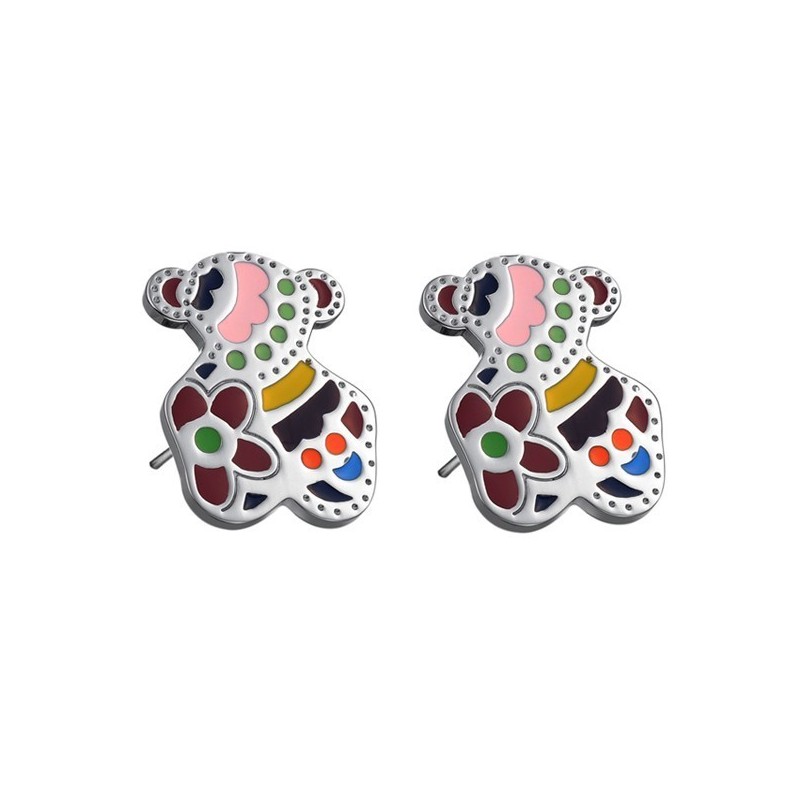 Stable Quality Female Bear Shape Titanium Earrings Stable Quality Female Bear Shape Titanium Earrings