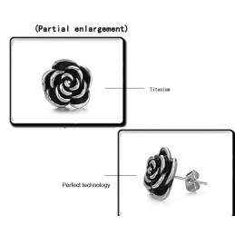 High Quality Female Flower Shape Titanium Earrings