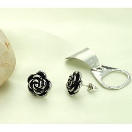 High Quality Female Flower Shape Titanium Earrings