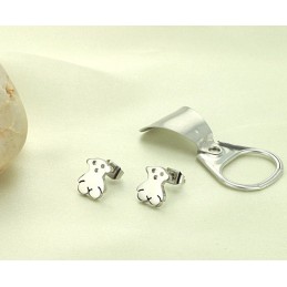 Reliable Reputation Female Bear Shape Titanium Earrings
