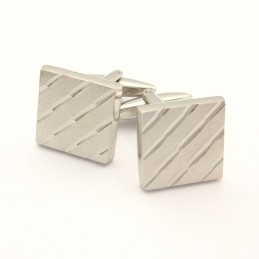 Titanium And Stripe Square Cufflinks