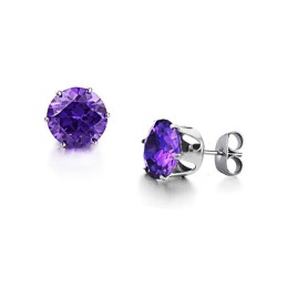 Well-Known For Its Fine Quality Female Purple Titanium Earrings With Diamond