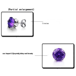 Well-Known For Its Fine Quality Female Purple Titanium Earrings With Diamond