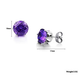 Well-Known For Its Fine Quality Female Purple Titanium Earrings With Diamond