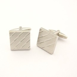Titanium And Stripe Square Cufflinks