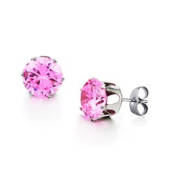 Wide Varieties Female Pink Titanium Earrings With Diamond