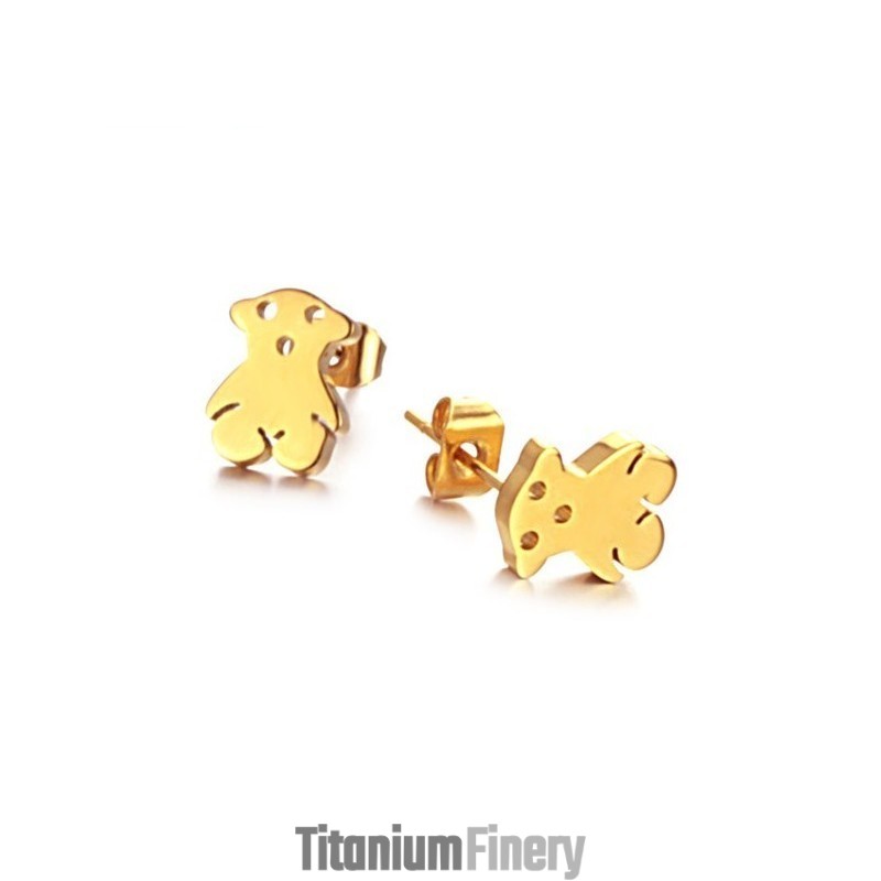 The Queen Of Quality Female Bear Titanium Earrings The Queen Of Quality Female Bear Titanium Earrings