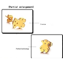 The Queen Of Quality Female Bear Titanium Earrings