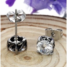 The Queen Of Quality Unisex Titanium Earrings With Rhinestone